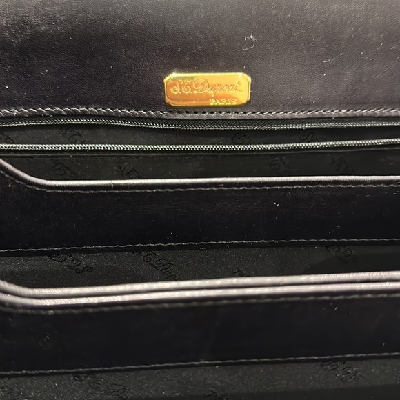 Black Leather briefcase with lock combination. St Dupont Paris. - Picture 6 of 7